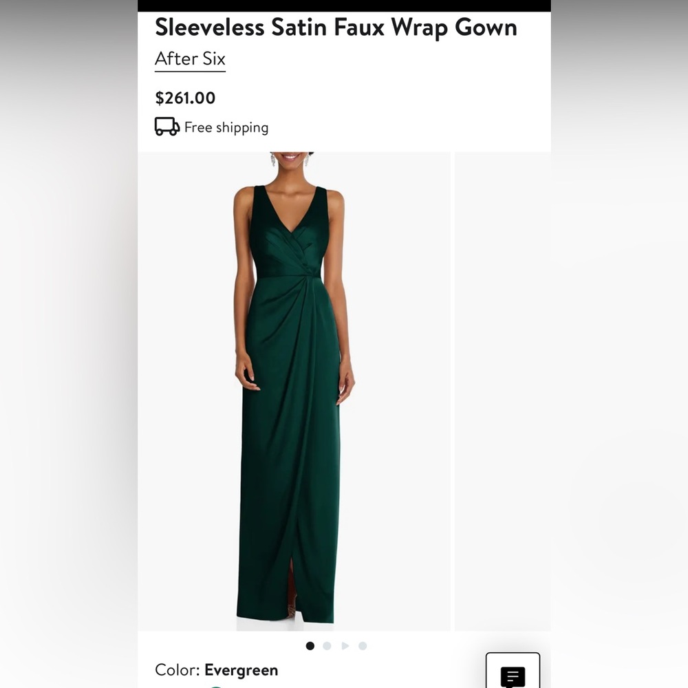 Sleeveless Satin Faux Wrap Gown | AFTER SIX | Sz 4